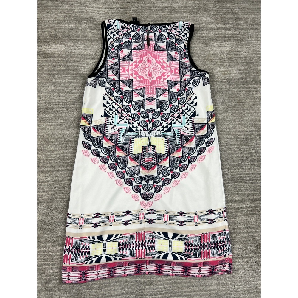 Worthington Dress Womens M White Pink Geometric Kaleidoscope Sleeveless Shift - Picture 7 of 11